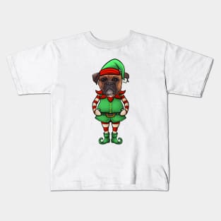 Boxer Christmas Elf Kids T-Shirt